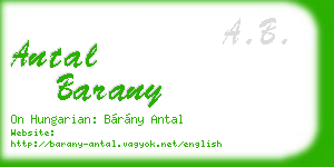 antal barany business card